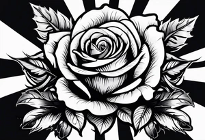 Rose combines with swords tattoo idea