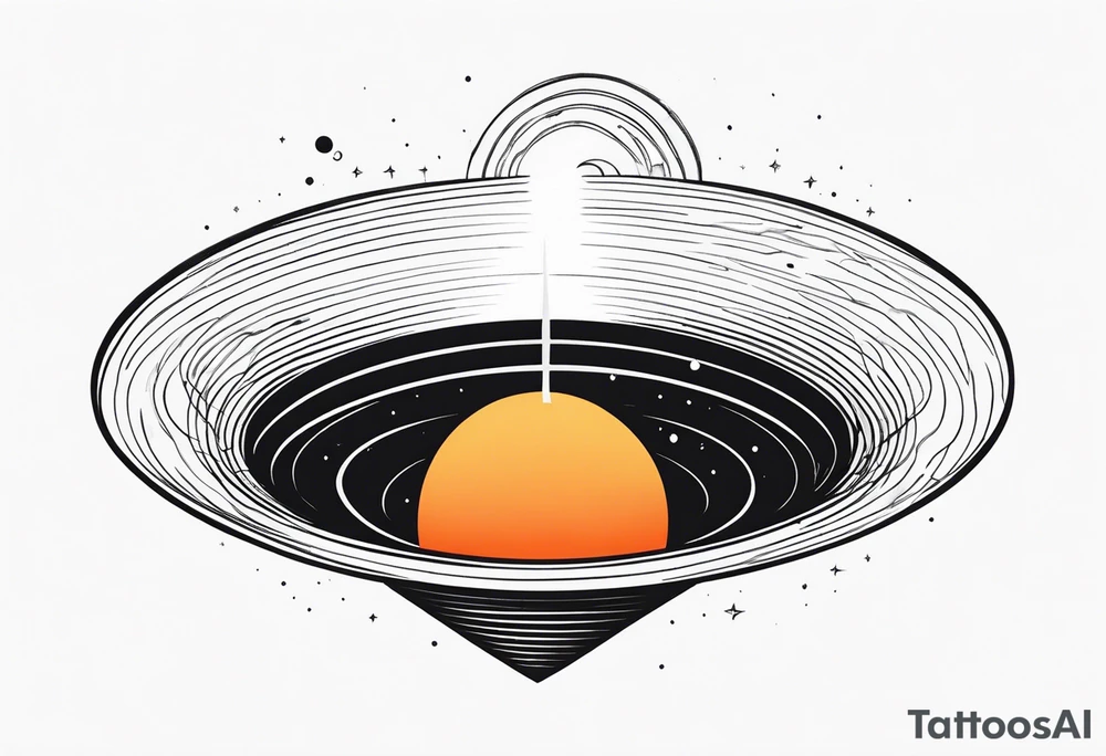 Black hole event horizon cone tattoo idea