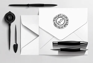 envelope with wax stamp with letter opener on top tattoo idea
