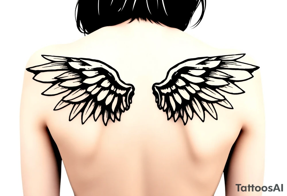 gothic wings tattoo idea