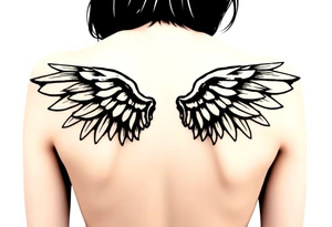 gothic wings tattoo idea