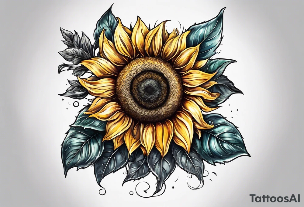 Sunflower for a male tattoo idea