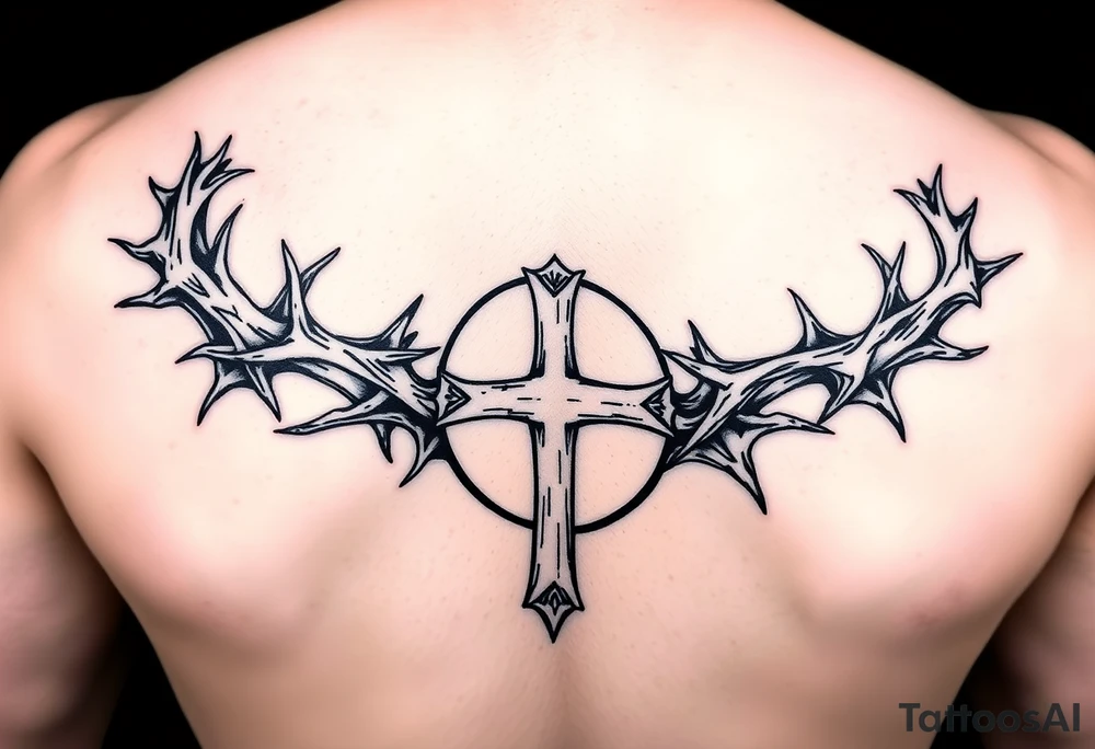 Crowns of thorns going down arm with god first and crossed wrapped inside tattoo idea
