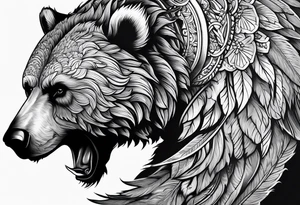 Winged bear tattoo idea