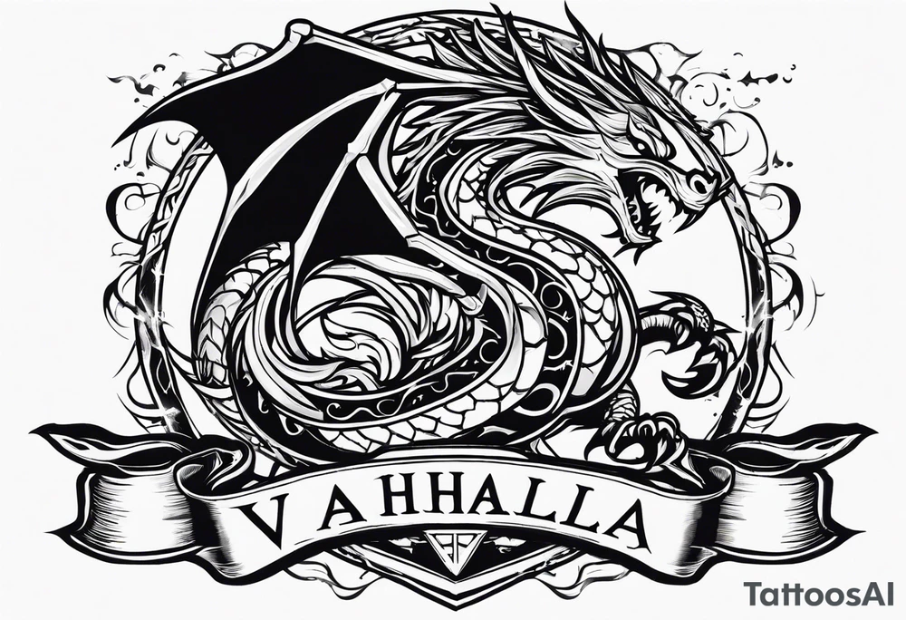 Valhalla chains dark cloud
 sword dragon tattoo idea