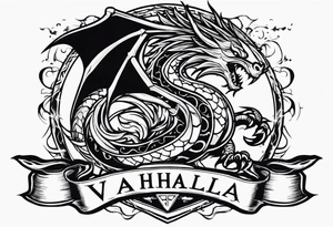 Valhalla chains dark cloud
 sword dragon tattoo idea