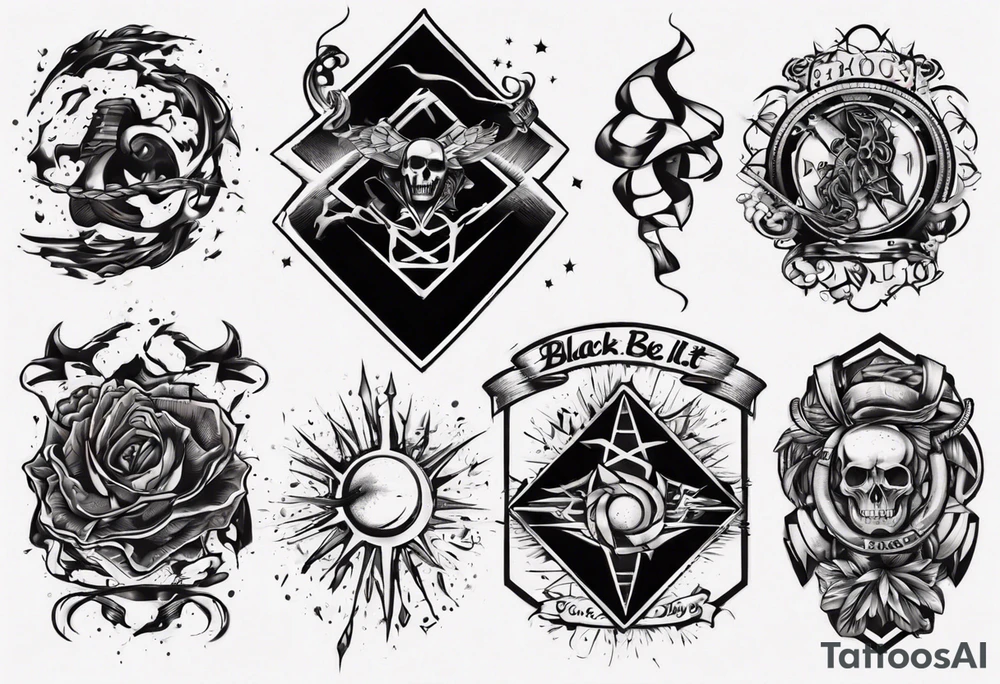 black belt over night and day tattoo idea