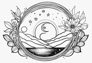 With all my heart and all my soul to the end of the universe To infinity and beyond.  sun and moon tattoo idea