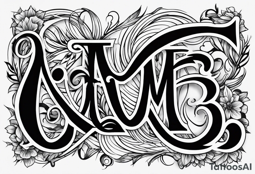 letters: "MRBG" underlined, equally separated
simple, clear, plain, unadorned tattoo idea
