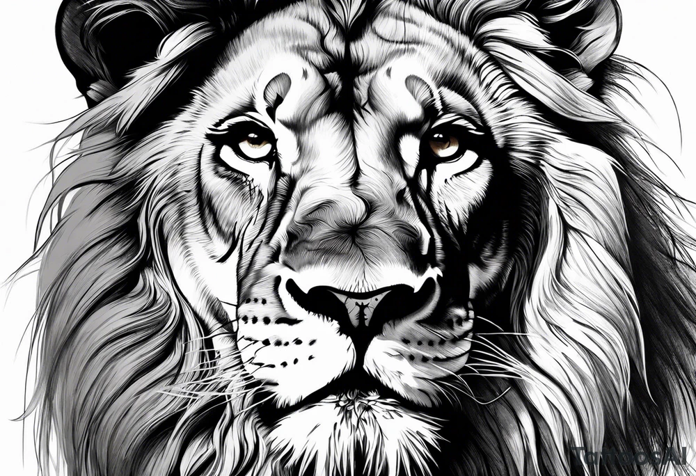 Lion face tattoo idea