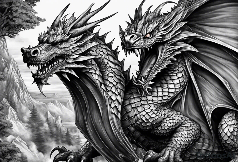 Drache mit geschlossener Schnauze tattoo idea