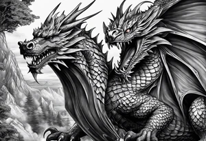 Drache mit geschlossener Schnauze tattoo idea