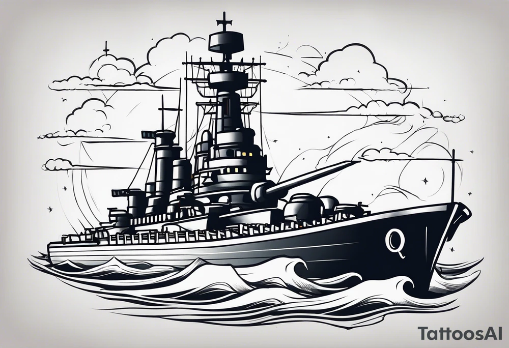 A word war 2 battleship tattoo idea