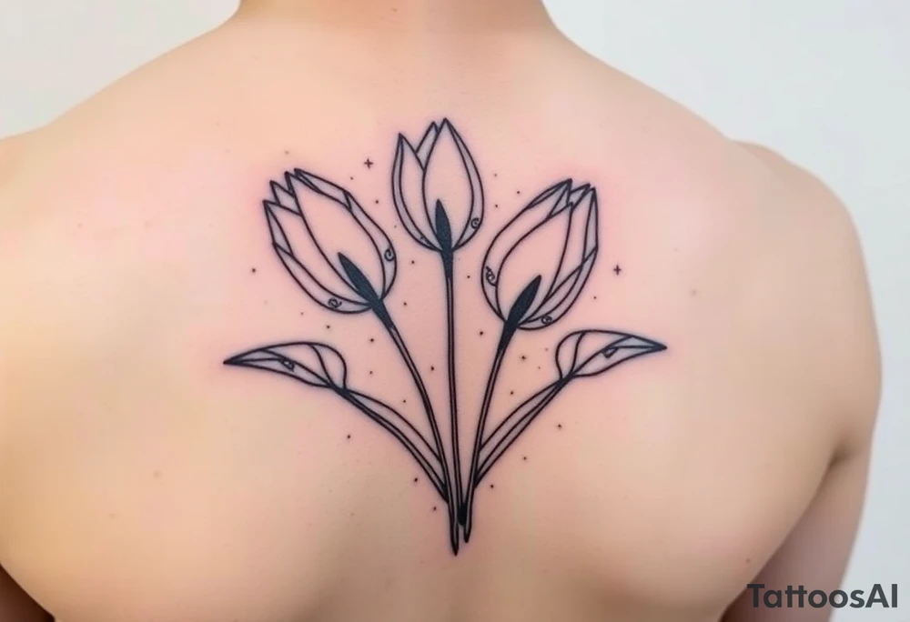 Tulips, Danielle, Finley, Caleb tattoo idea