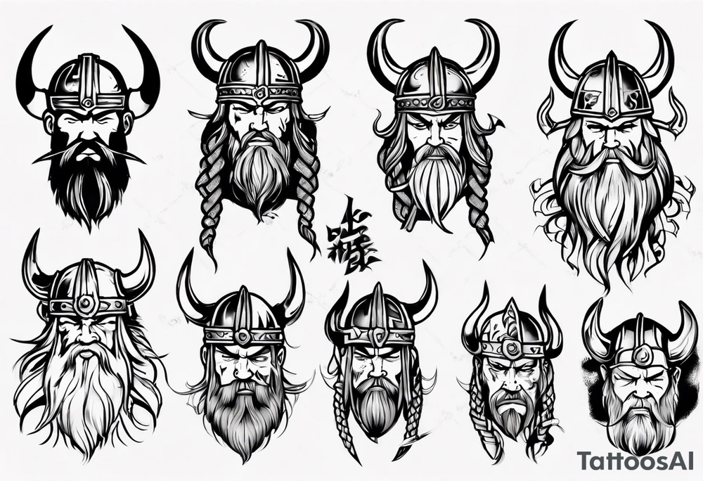 viking headshot tattoo idea
