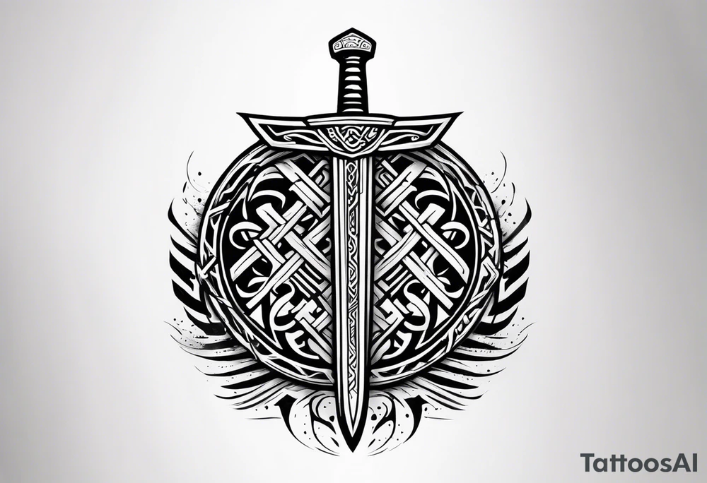 Viking sword Valhalla symbol tattoo idea