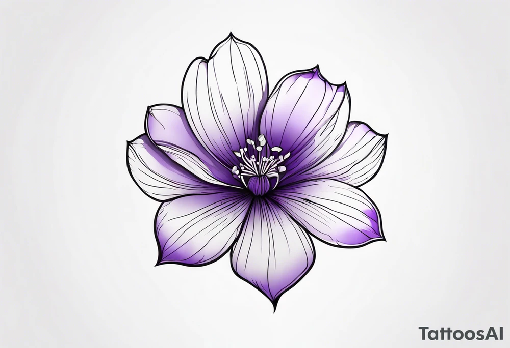 violet flower tattoo idea