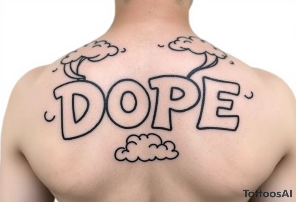 Dope spelled out in smoke
Clouds tattoo idea