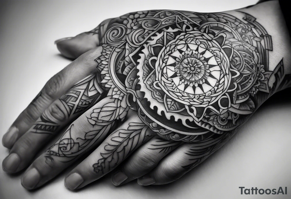 Puzzle piece hand tattoo tattoo idea