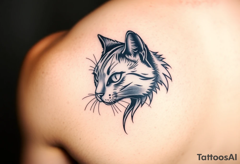 black cat tattoo idea