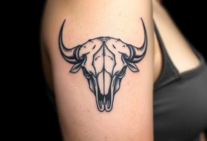 Buffalo or bison skull tattoo tattoo idea