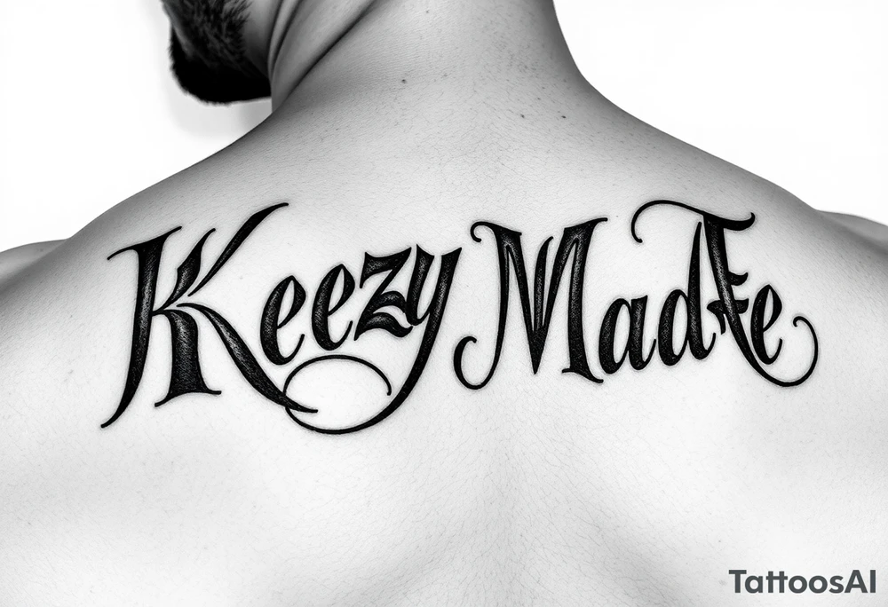 letters only fancy twisted and intertwined through one another (KeezY MadE ) almost like the the roca wear symbol clothing brand trademark tattoo idea
