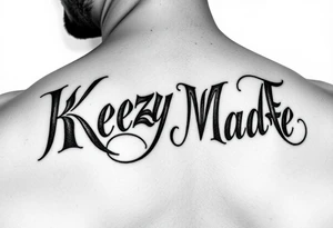 letters only fancy twisted and intertwined through one another (KeezY MadE ) almost like the the roca wear symbol clothing brand trademark tattoo idea