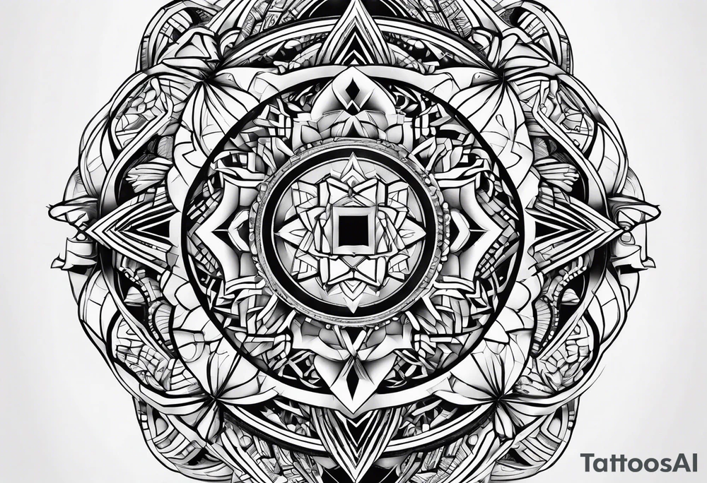 Geometric oroborus tattoo idea