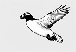 a black flying puffin 
 -  forarm Tattoo tattoo idea