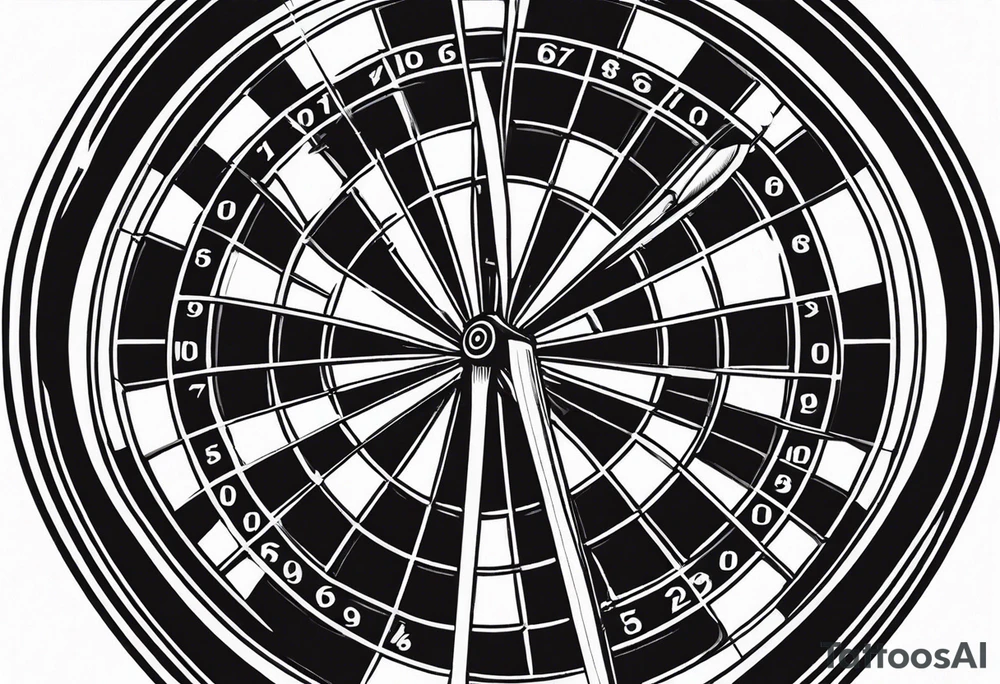Dart thrown at a dartboard tattoo idea