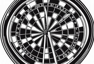 Dart thrown at a dartboard tattoo idea
