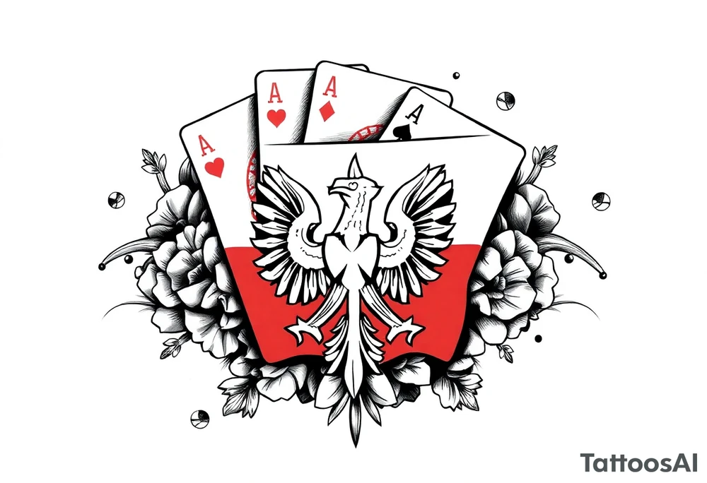 Poland symbol and poker cards Add casino money to it. tattoo idea