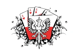 Poland symbol and poker cards Add casino money to it. tattoo idea