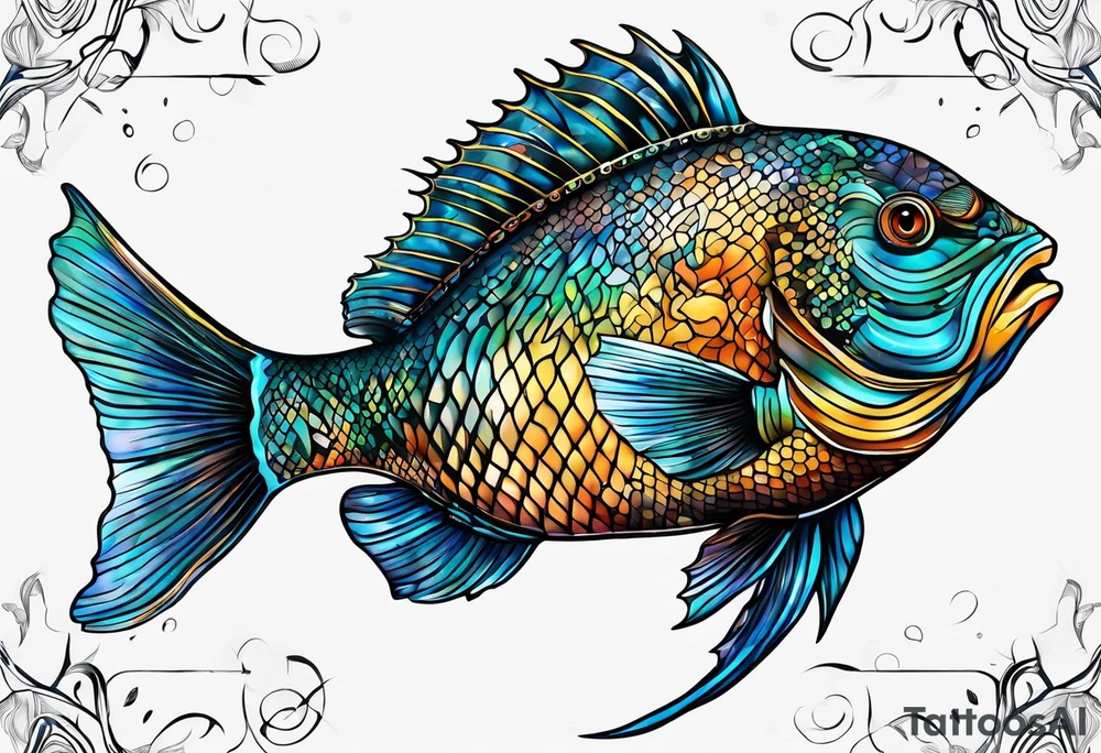 ocean, géométric, animal tattoo idea
