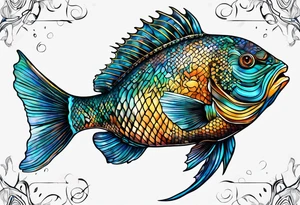 ocean, géométric, animal tattoo idea