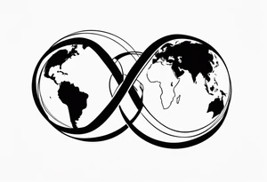 Combine infinity symbol and the earth in to a love couple tattoo tattoo idea