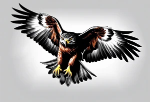 Hawk flying down tattoo idea