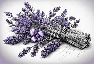Lavender sprigs tied together with twine tattoo idea