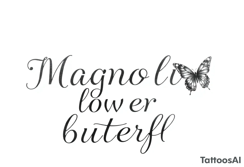 Magnolia flower, butterfly tattoo idea