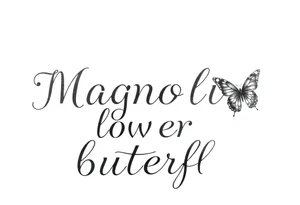 Magnolia flower, butterfly tattoo idea