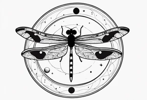 - all Moon phases with small dragonfly vertical, tattoo idea