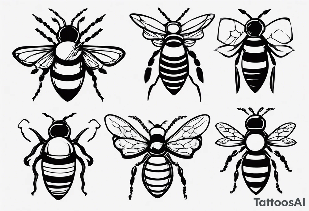 comic Biene in der seiten ansicht tattoo idea