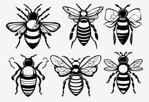 comic Biene in der seiten ansicht tattoo idea