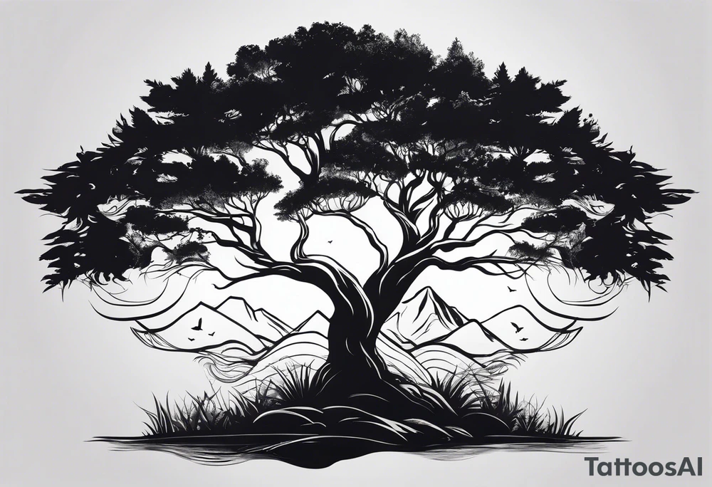 Bäume silhouette tattoo idea