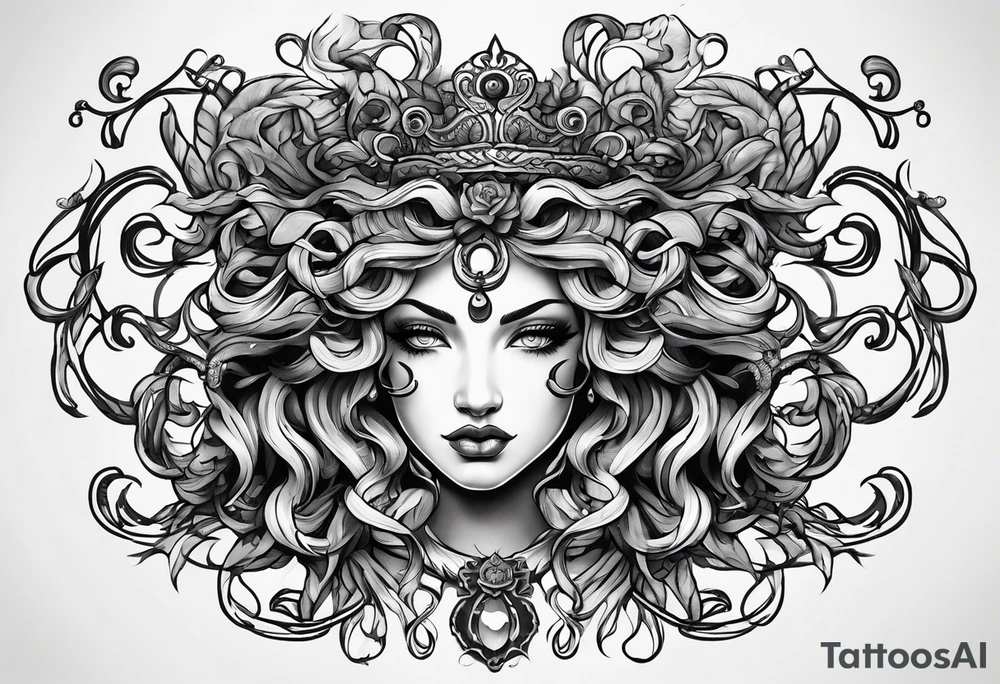 Neo traditional Medusa heads tattoo idea