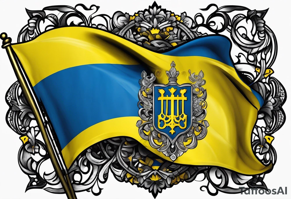 flag of Ukraine tattoo idea