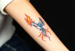 Phoenix with blazing flames tattoo idea