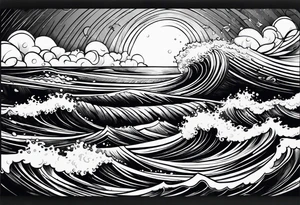 stormy sea waves tattoo idea