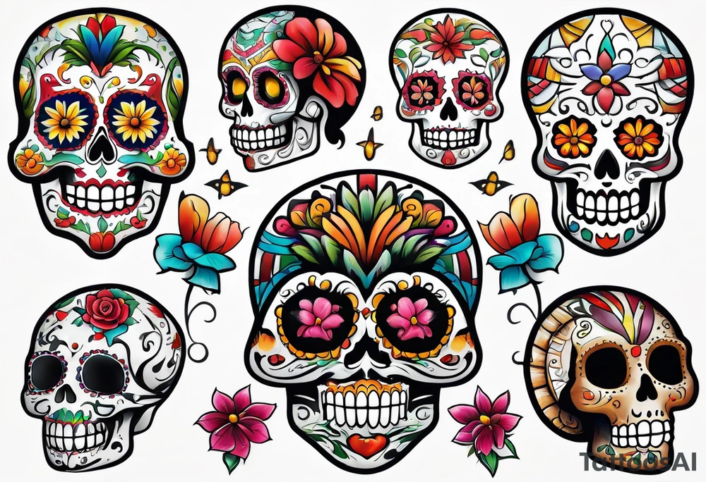 Mexico day of dead tattoo idea