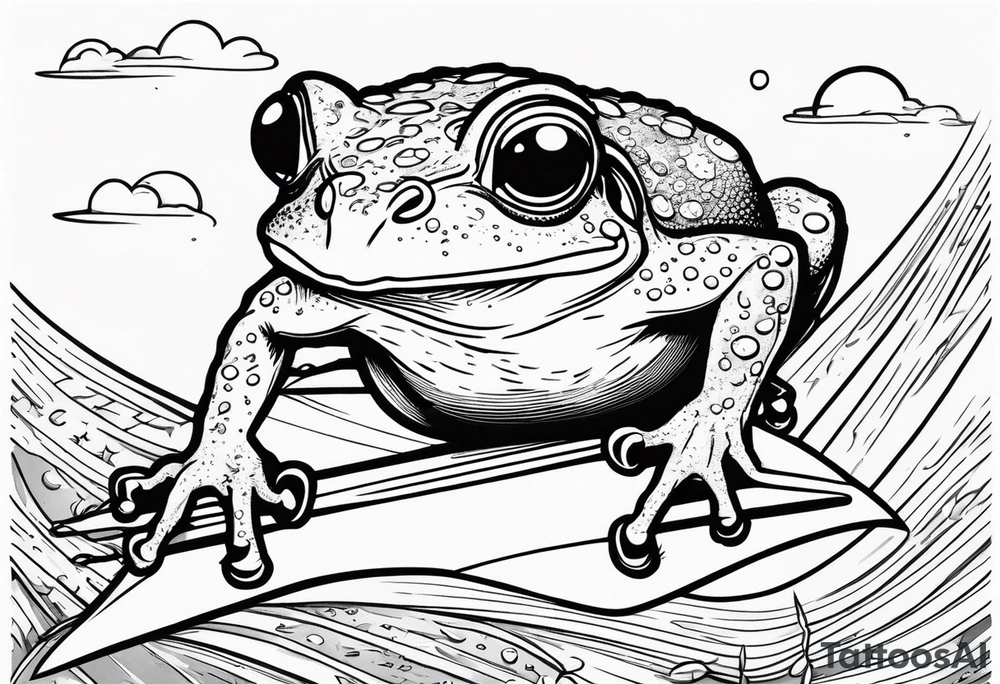 Frog riding rat, battle, illustrative tattoo idea